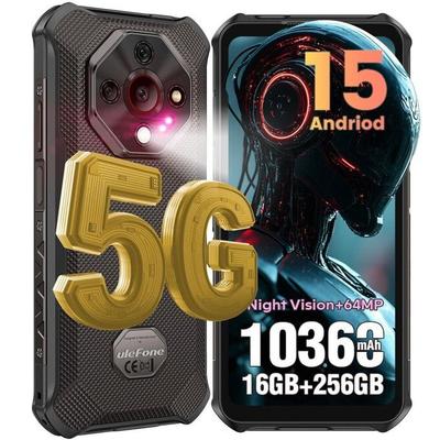 Unbreakable 5G Portable Phone Ulefone Armor X16 Pro 16+256GB 6.56" 120Hz Screen 10360mAh Unbreakable Smartphone 64MP/NFC/GPS Black