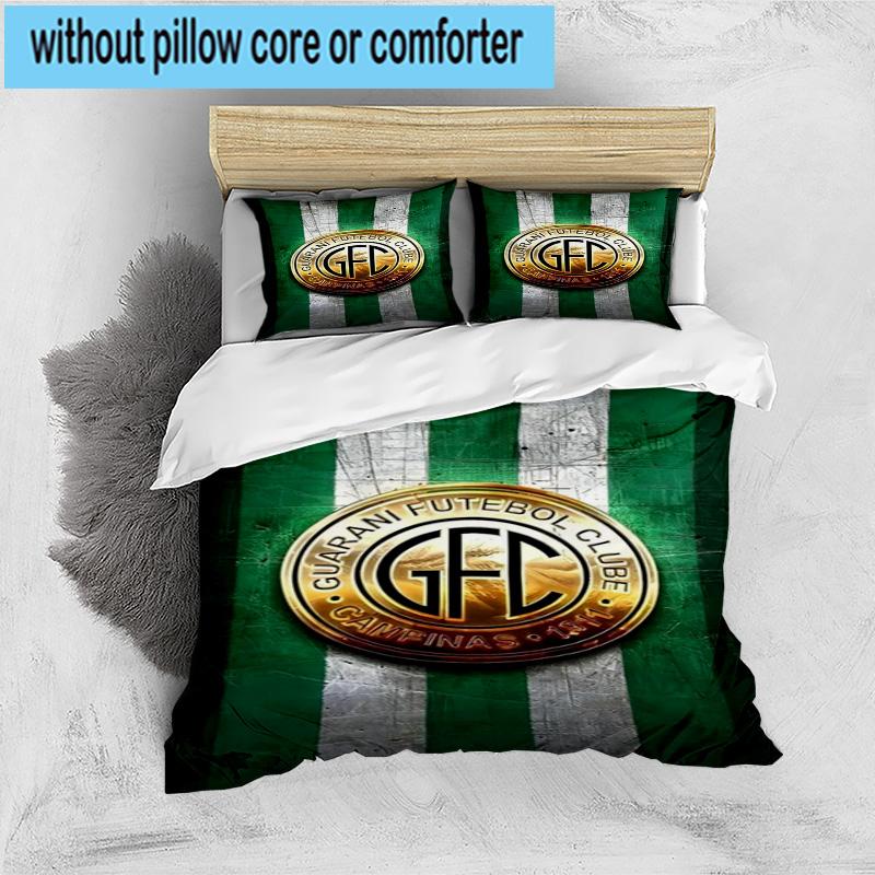 3pcs Football Club Emblem Printed Bedding Set Duvet Cover Closure Includes 1 Duvet Cover & 2 Pillowcases Bedding Sets Home Decor Gifts