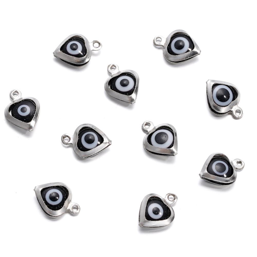 10pcs/lot Evil Eye Gold/Silver Color Tone Charms Connectors Beads For DIY Bracelet Bangle Pendant Jewelry Accessories