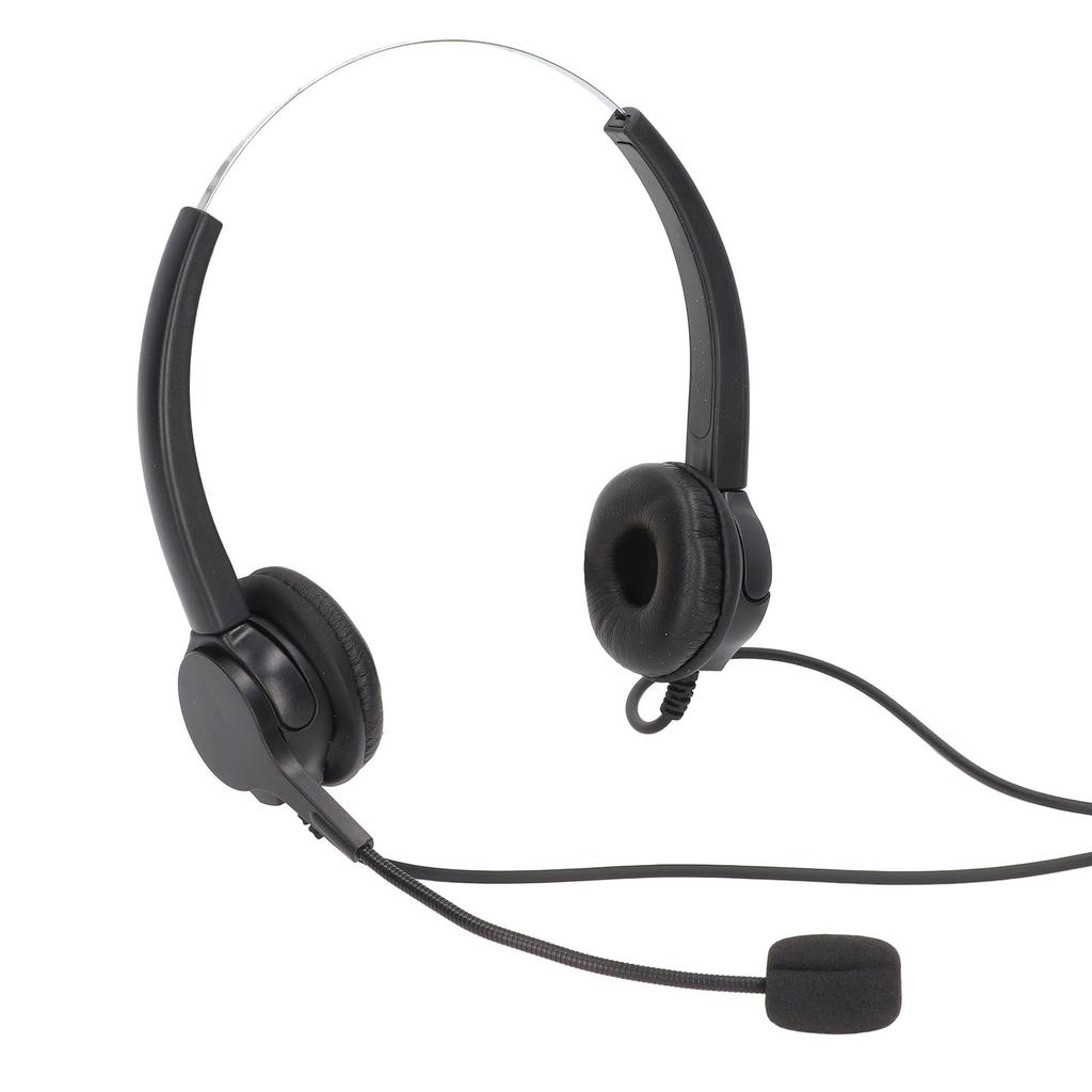 Call Center Headset Adjustable Wired Noise Cancelling Customer Service Headset for RJ9 Headset Interface
