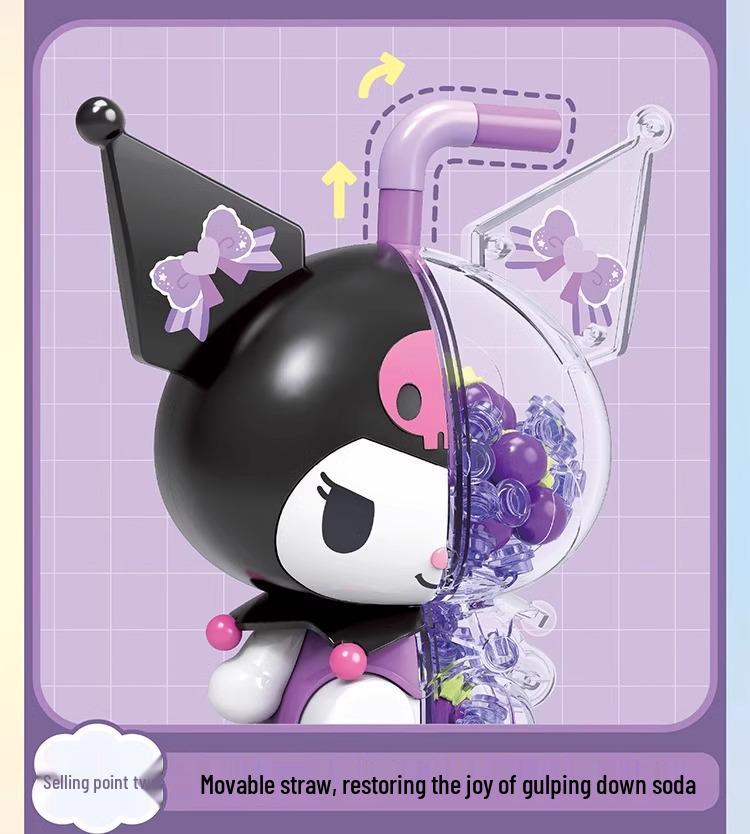 Sanrio Building Block Figures: Kuromi & Hello Kitty Ornaments (1323-26) Holiday Gifts