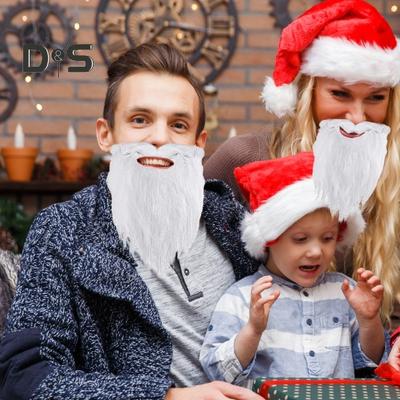 Disfraz de barba de Papá Noel, barba falsa blanca, gnomo de Papá Noel para Navidad, accesorio de disfraz de fiesta para adultos y adolescentes