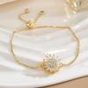 Women's Rotatable Sunflower Zircon Bracelet & Necklace Set - Elegant High-End Jewelry