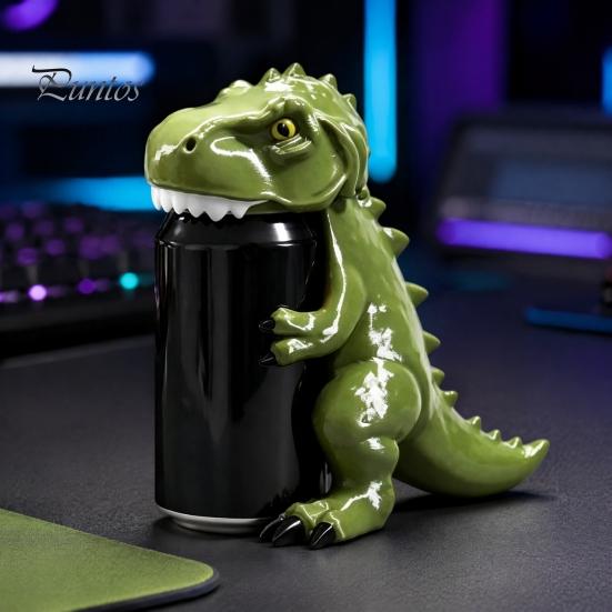 Atmosphere Desk Ornament Dinosaur Can Cover, Cute Animal Soda Holder for 375ml Cans, Novelty Picnic Gadget Plastic Drink Stand Desk, Fun Party