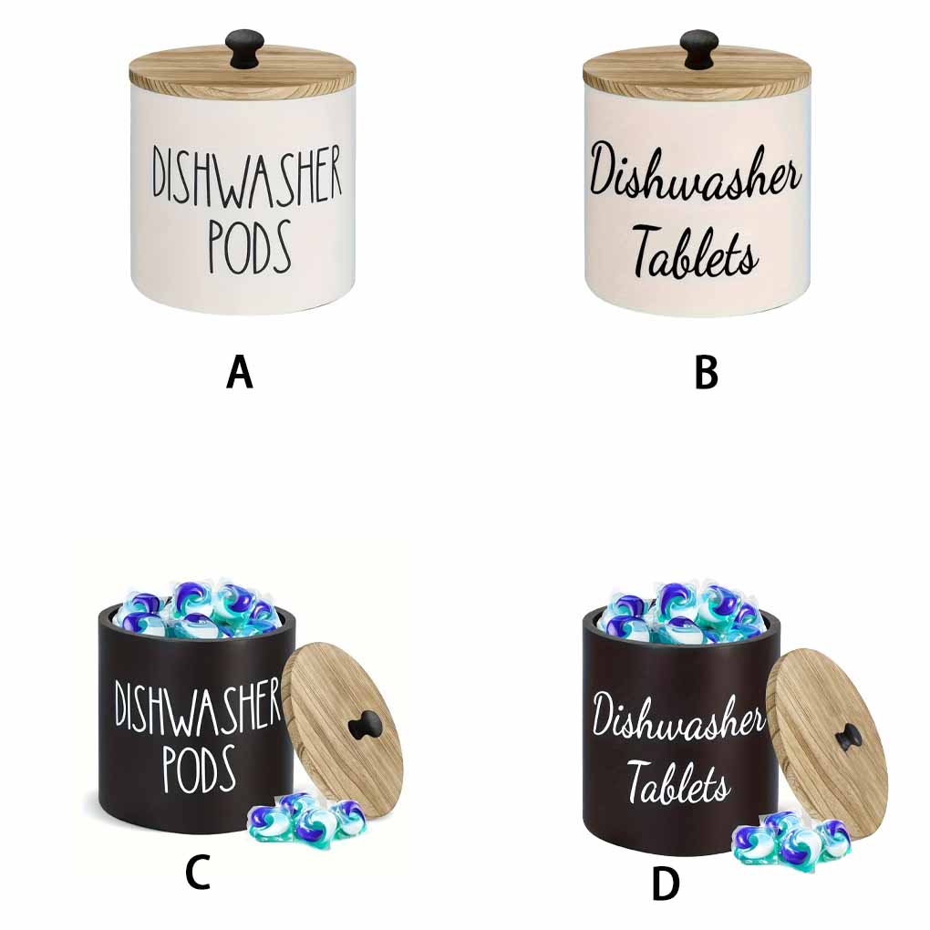 Holz Spülmaschinen-Pod Aufbewahrungsbox Küche Aufgeräumt und Ordentlich Hält Versiegelte Duftperlen Organizer