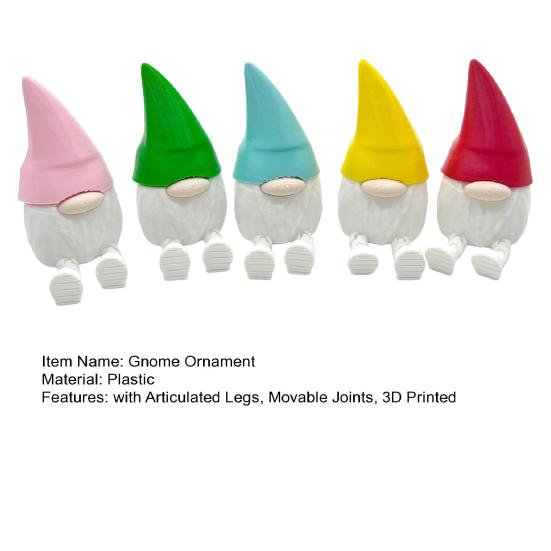 1/5Pcs 3D Printed Gnome Figurine with Articulated Legs Movable Joints