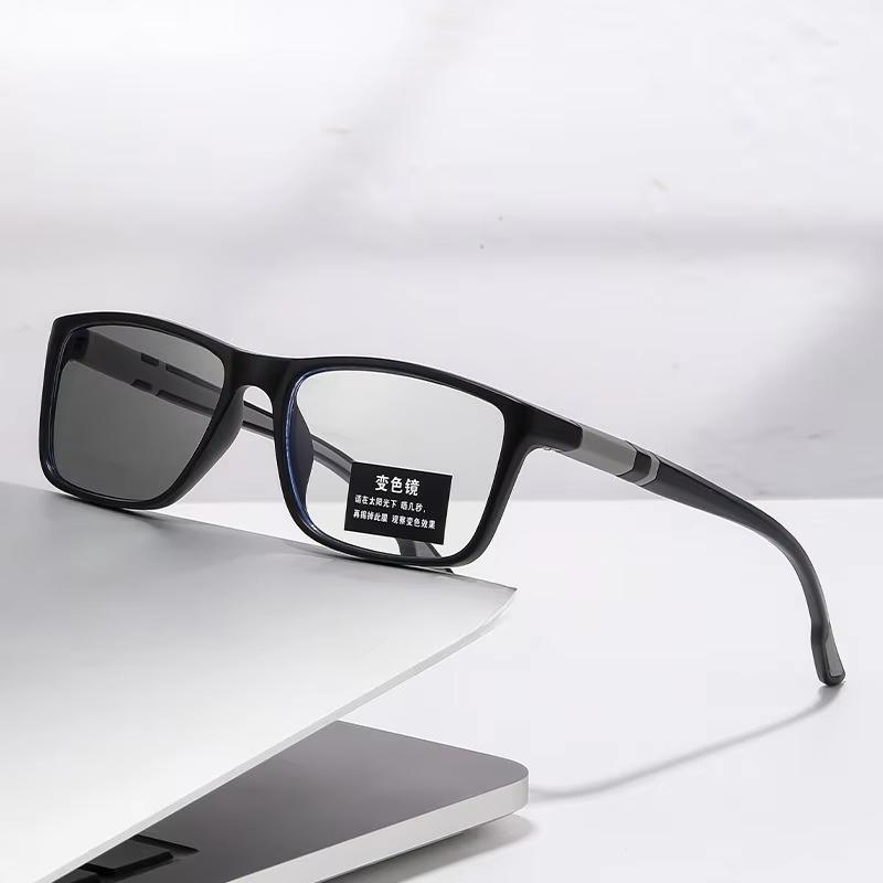 

+0.5 +0.75 Photochromic Ultra Light Anti Blue Light Reading Glasses Hot Selling Item Rectangular Business/Sports/Cycling Glasses 0 Anti blue light