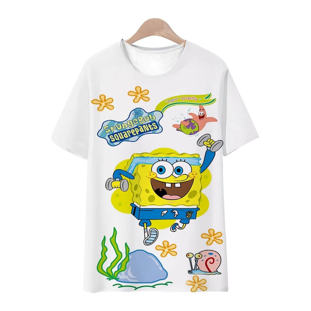 Spongebob Squarepants Big Star 3d Printed Trendy Fashion Personalized Cartoon Childrens Parent Child Tshirt