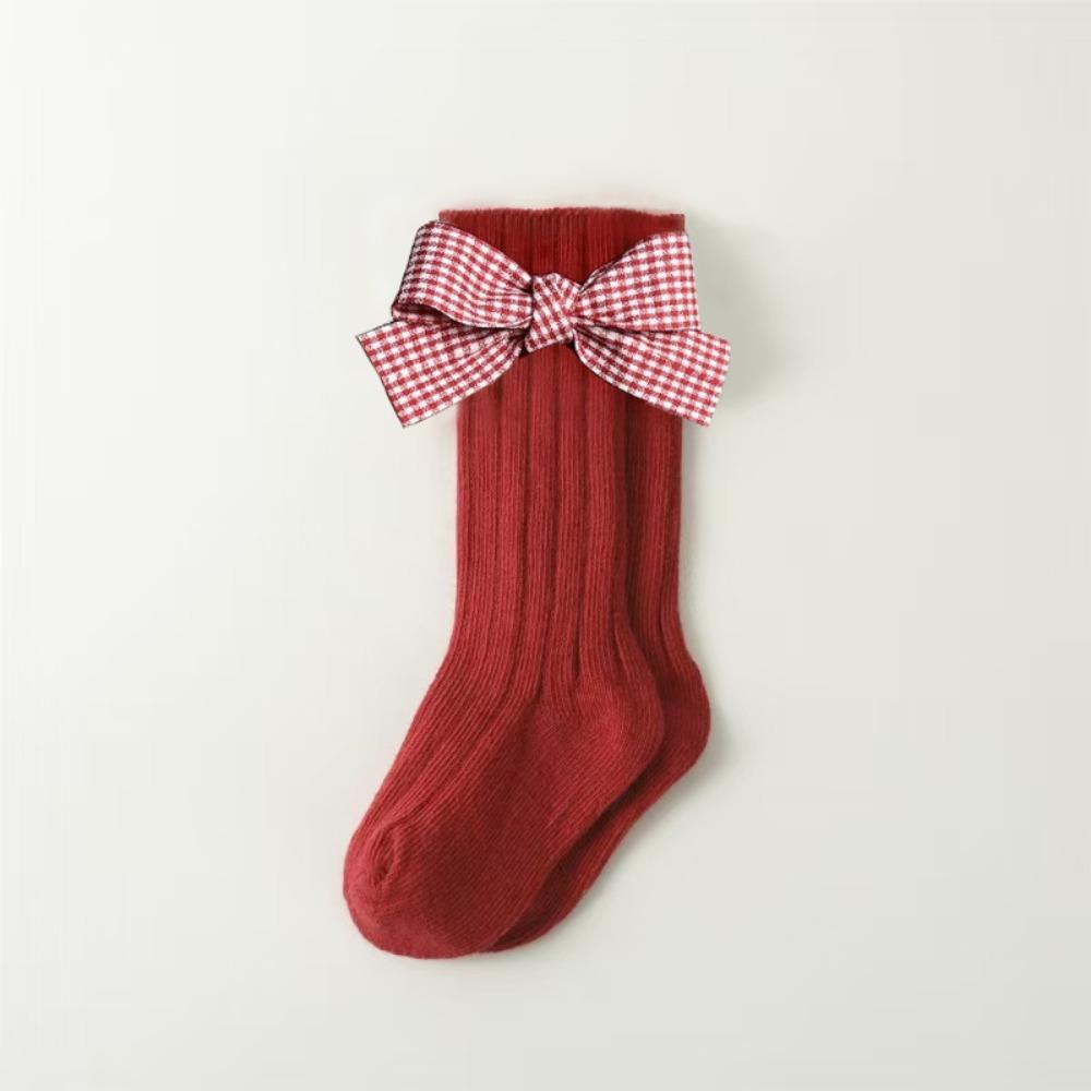 Bowknot Toddler Hosiery Casual Bow Middle Tube Socks New Red Socks Children