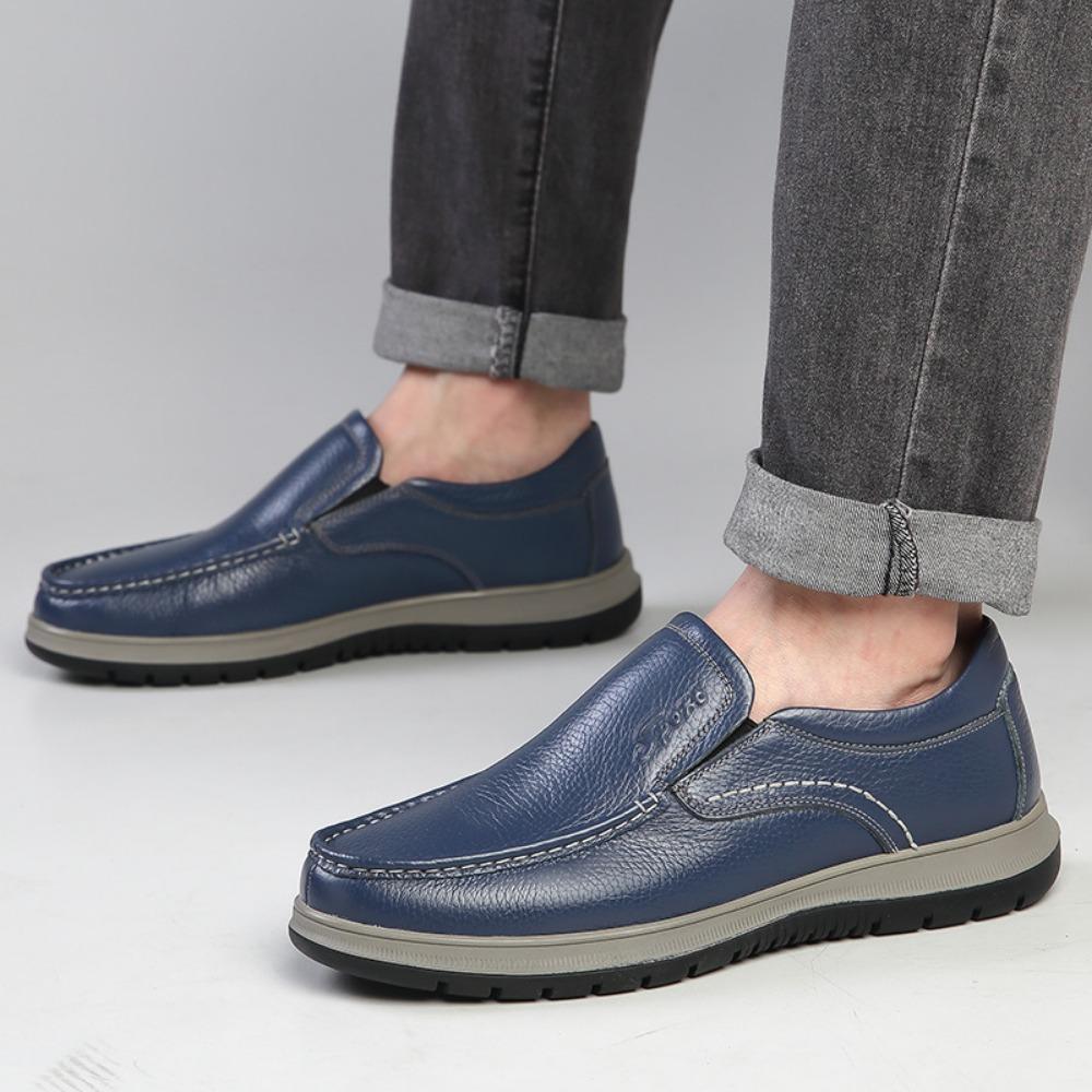 Men's Casual Leather Shoes Men Loafers Shoes Soft Soled Leather Business Casual Shoes Man