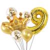 Children's First Birthday Number Balloon Set, Gold Crown Foil Balloons, Fun Party Decorations
