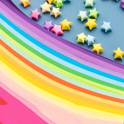 Ručně vyráběné papírové origami skládací papírové proužky šťastné hvězdy diy ručně vyráběné umění vícebarevný proužek pro ženy řemeslné dekorace doplňky