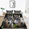 3D Wolf Print Pillowcase and Quilt Cover Full Size Bedroom Home Bedding Set Fashion Home Bedding Gift