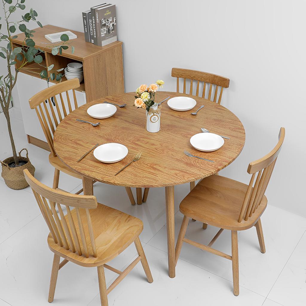 Round Tablecloth Wood Texture Tablecloths Elastic Fitted Home Round Table Cover Waterproof Oil-Proof Reusable Tablecloths