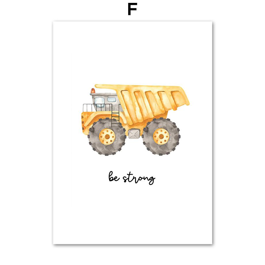 

Строительные грузовики, транспортные средства, автомобиль для мальчиков, детская настенная живопись, холст, картина, настенные панно, декор для детской комнаты A4 21X30cm No Framed