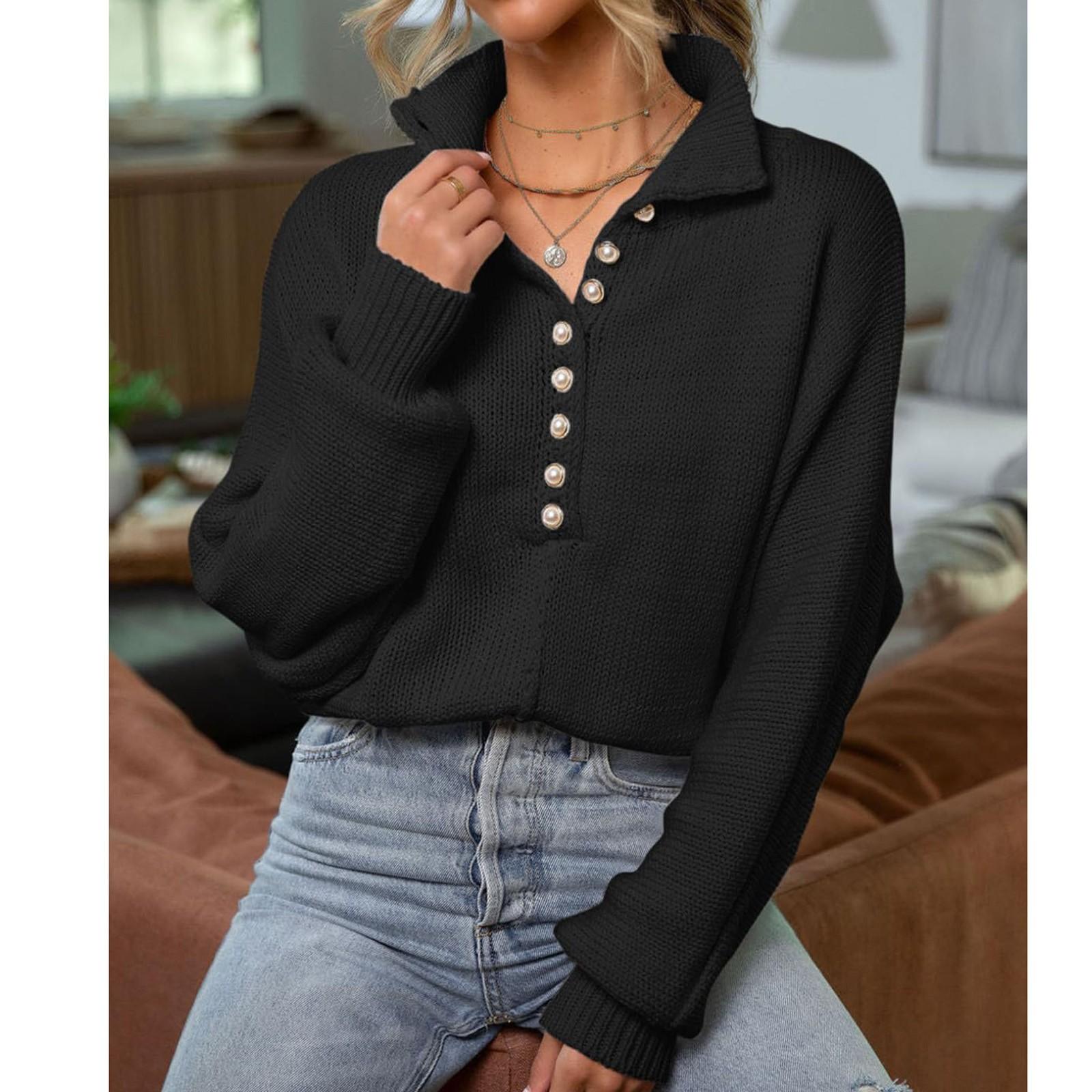 

Женский свободный полосатый свитер с круглым вырезом и длинными рукавами, большой пуловер, топ M чёрный