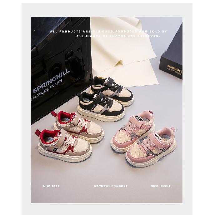 Children's two-tone sports shoes2026New autumn leather casual shoes for boys and girls, trendy running shoes for older children