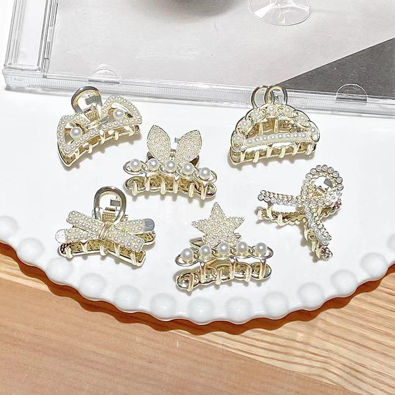 Mini Pearl Diamantový dráp do vlasů Ženy Dívčí Retro kamínková květina Spona na krabí dráp Malé sponky do vlasů Vlasové doplňky Krabí dívka