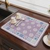 Placemat Retro Printing Rapid Absorption Coaster Non-Slip Base Easy To Clean Minimalist Design Coffee Cup Mat
