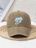 Space Explorer Graphic Distressed Baseball Cap Adjustable Polyester Casual Outdoor Hat