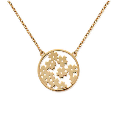 [H6238] – Vergoldete Halskette „Flora“ – 22 mm