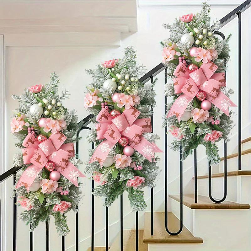 Christmas Staircase Christmas Decoration Wreath Party Gift Home Furnishing With Led Decoration Prop Evening Party Dress Up Prop