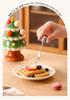 Festive Ceramic Christmas Tree Fruit Fork Set for Kids and Home Décor