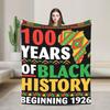 100 Years Black History Beginning 1926 Centennial Africa Blankets  Wool Warm Throw Blankets for Bedding Lounge Spring/Autumn