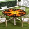 Halloween Fitted Tablecloth Pumpkin Skull Bat Pattern Reusable Protector Halloween Theme Table Cover For Party Dining BBQ