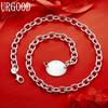 925 Sterling Silver Simple Round Necklace - Banquet Gift Jewelry