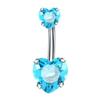 Heart Shape Belly Button Rings Crystal Silver Body Jewelry Navel Piercing  for Party Decoration