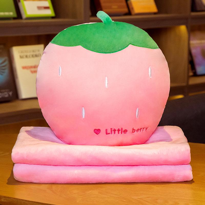 Fruit Animal 3-in-1 Pillow Blanket: Dual-Use Nap Pillow, Car Cushion, and Air Conditioning Blanket
