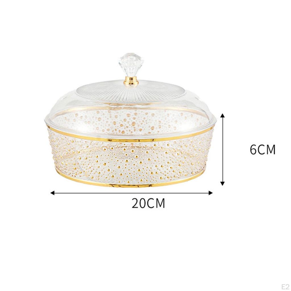 20 cm Vorspeisen-Fruchtplatte, Behälter, Lebensmittelaufbewahrung, Organizer für Trockenfrüchte, Nüsse mit Deckel,