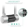 5 Digit Combination Padlock 4.65 Inch Long Shackle Resettable Padlock Lengthened Gym Lock Waterproof for School Gym Locker Fence
