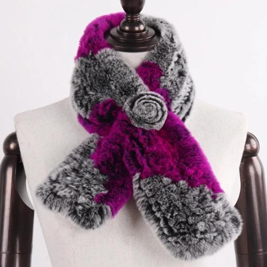Winter Women Real Rex Rabbit Fur Scarf Natural Warm Soft Rex Rabbit Fur Muffler Lady Genuine Rex Rabbit Fur Scarves