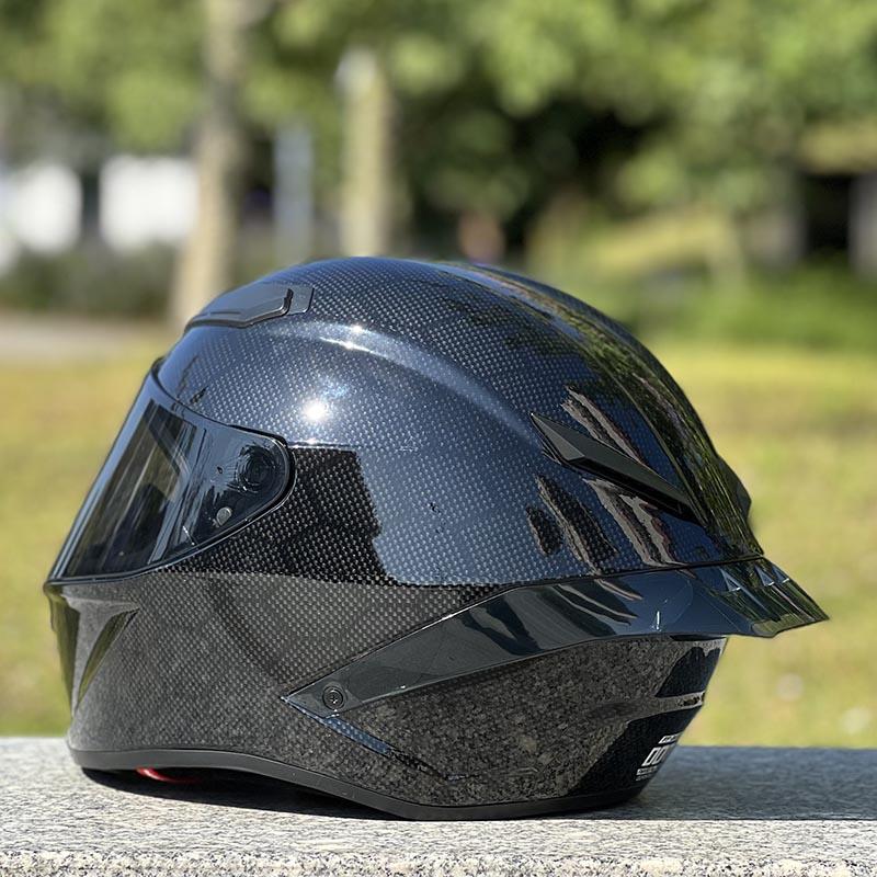 Men and Women Racing Full Face Helmet Motorbike Casco Capacete New Arrival Black Serpentine Helmet With Big Spoiler