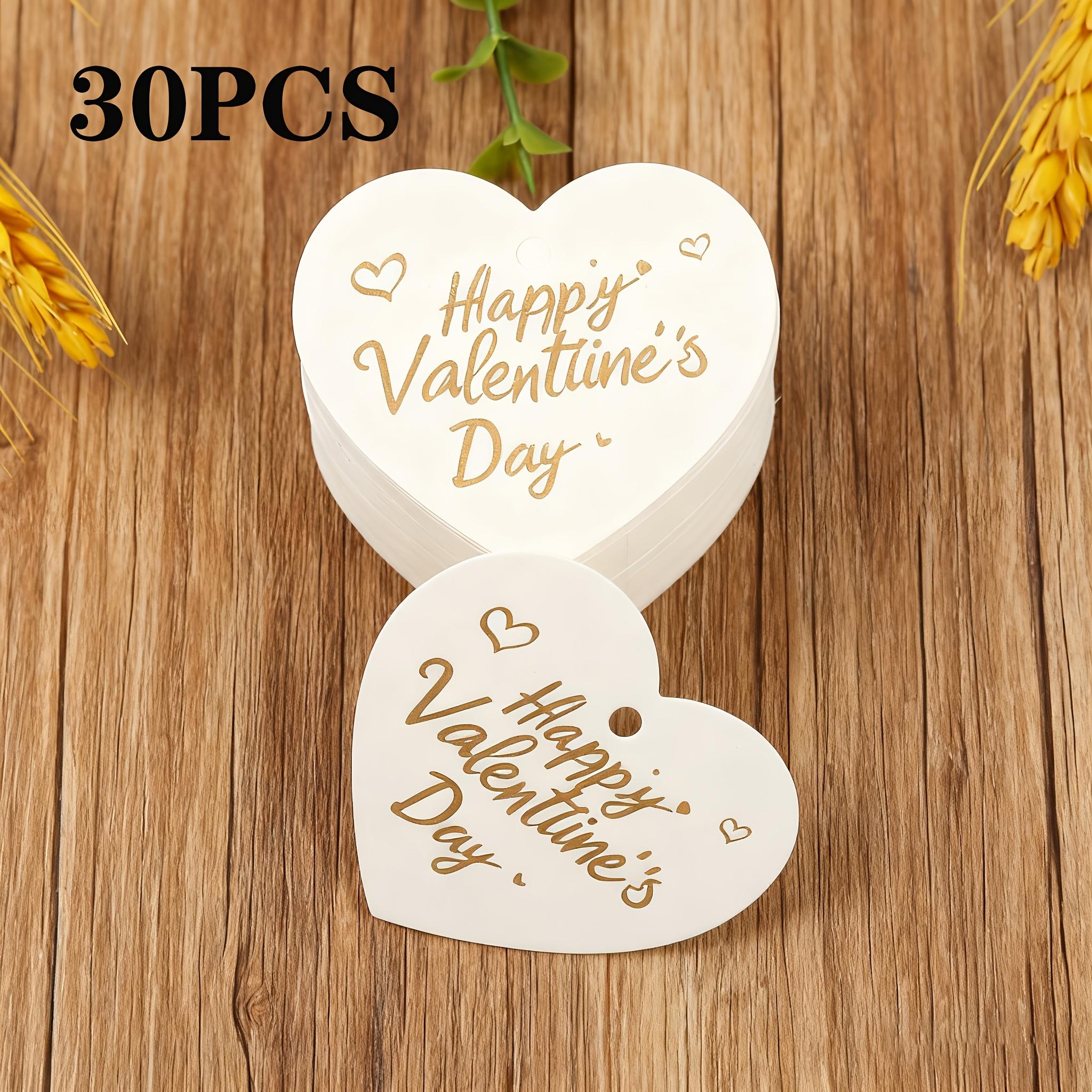 

100pcs Valentine s Day Hang Tags with Hot Foil Stamping Heart-Shaped Cards Valentine s Day Gift Packaging Labels and Hang Tags As shown in the figu