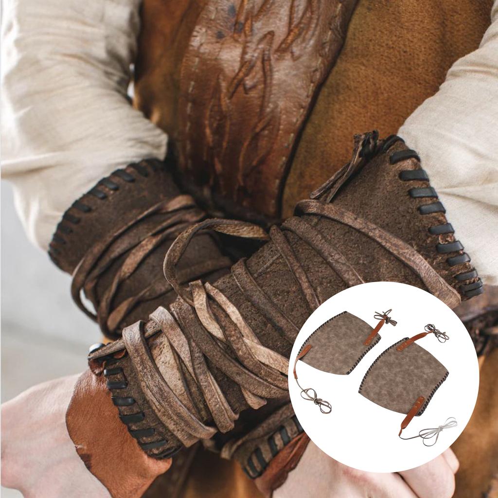 Rukavice na zápěstí, středověký chránič paže z umělé kůže, pouto na ruku, brnění, obvaz, punkový chránič paže