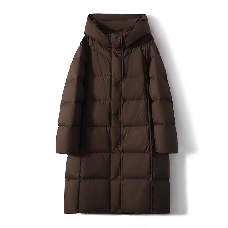 Cloud Pressure-sensitive Medium and Long Cold-proof and Warm Hooded Goose Down Jacket Winter New Women's Jacket