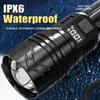 Powerful LED Flashlight Rechargeable Type-c Flashlight High Power Long Range Torch Strong Light Camping Fishing Lantern