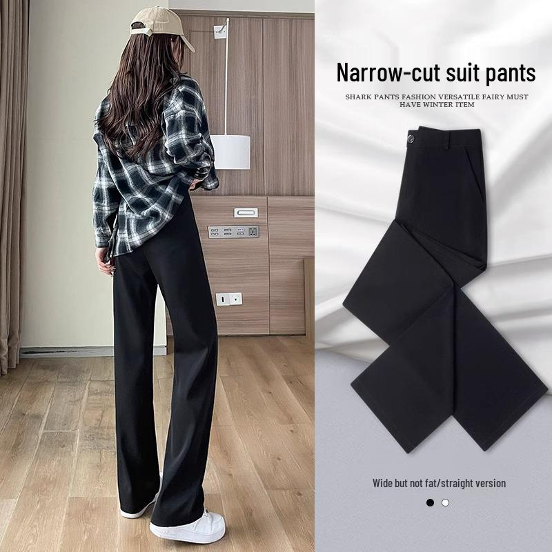 

Women s Black High-Waist Petite Straight-Leg Suit Pants - Autumn 2025 Collection M чёрный