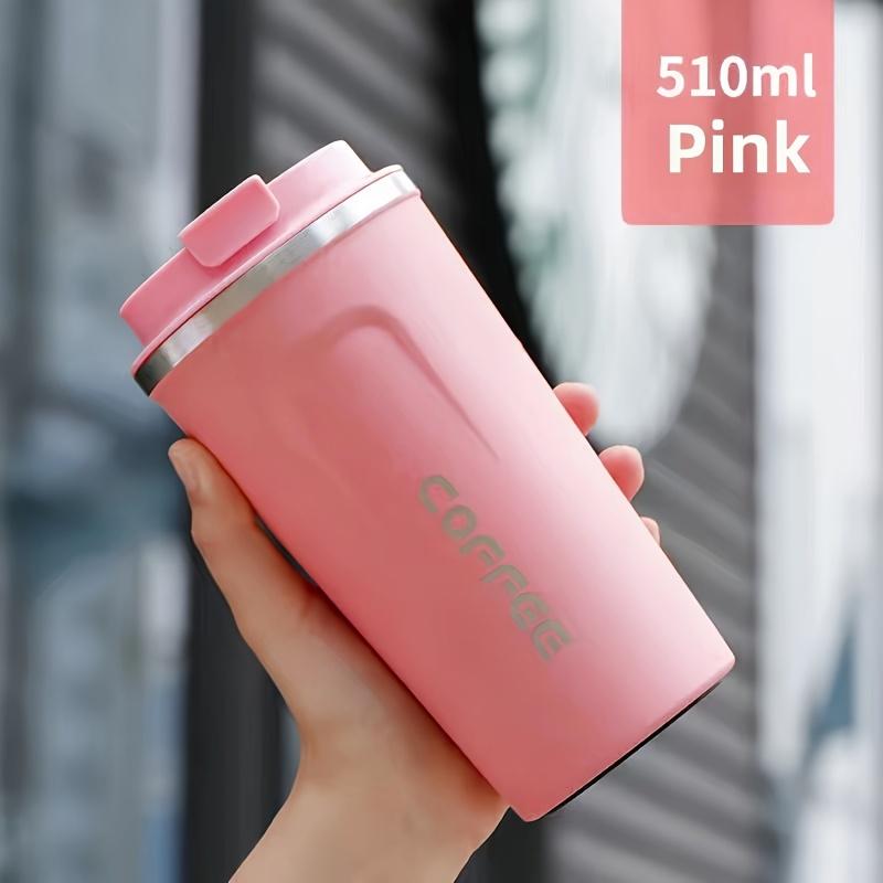 

510ML Vacuum Insulated Durable Coffee Travel Cup Matte Design Stainless Steel Thermos Leak Proof Double Wall Keeps Drinks Hot рожевий