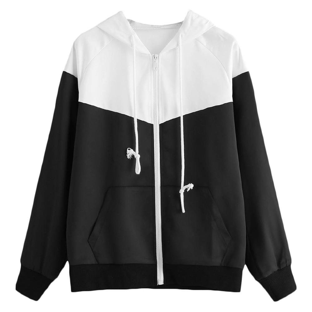 Plus Size Fall Cardigans for Women,Womens Long Sleeve Patchwork Hooded Jacket Thin Skinsuits Zip Sport Coat