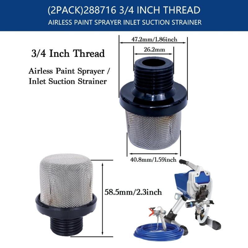 Replacement 3/4in NPT Thread 35Mesh Airless Sprayer Inlet Filters Durability Stainless Steel Filter For Painting Tool