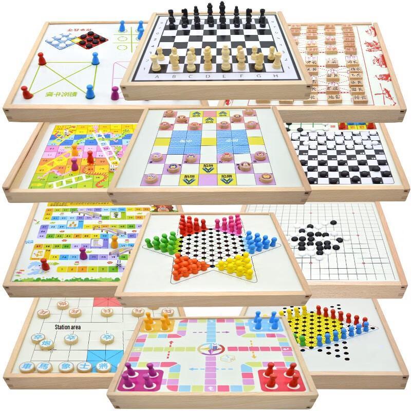 Brangdy 20-in-1 Multi-Game Wooden Activity Set