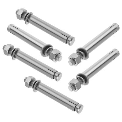 304 Stainless Steel M10x100mm Anchor Bolt Kit (7 Pcs) - Hex Head Expansion Bolts for Concrete Walls, Brick Masonry, Vibration-Resistant Fasteners