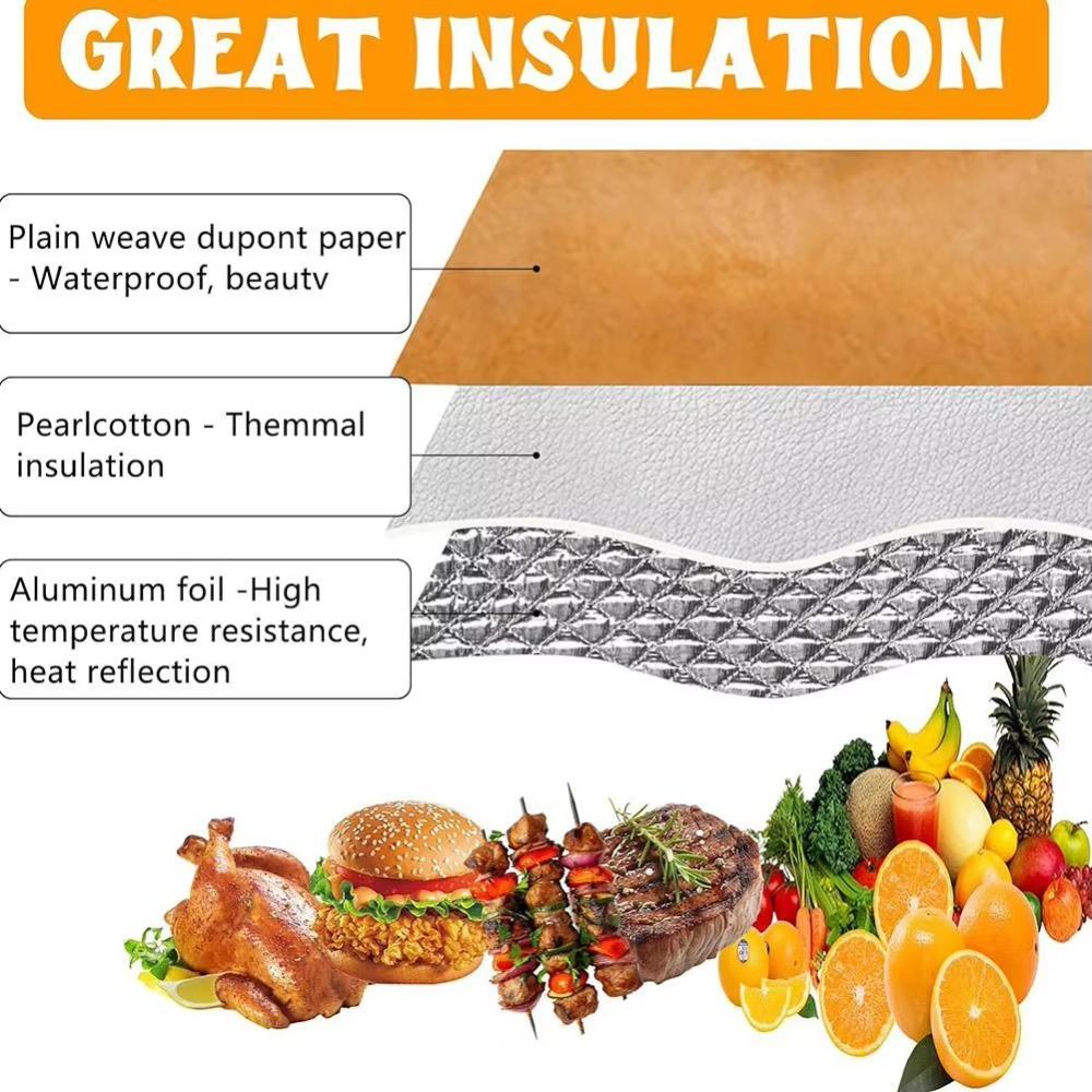 Foldable Barbecue Pouch Aluminum Foil Insulated Cooler Bag BBQ Resting Meat Blanket  Outdoor