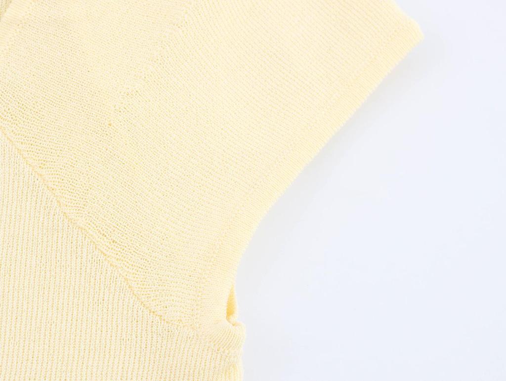 Spring 2025 Women's European & American Fashion Pleated Knit Top