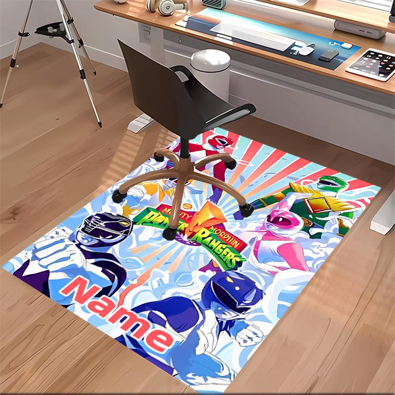 Custom Personalization Mighty Morphin Power Rangers Print Area Rug - Soft, Washable Non-Slip Indoor Mat,Living Room,Home&Office Decorative Rug