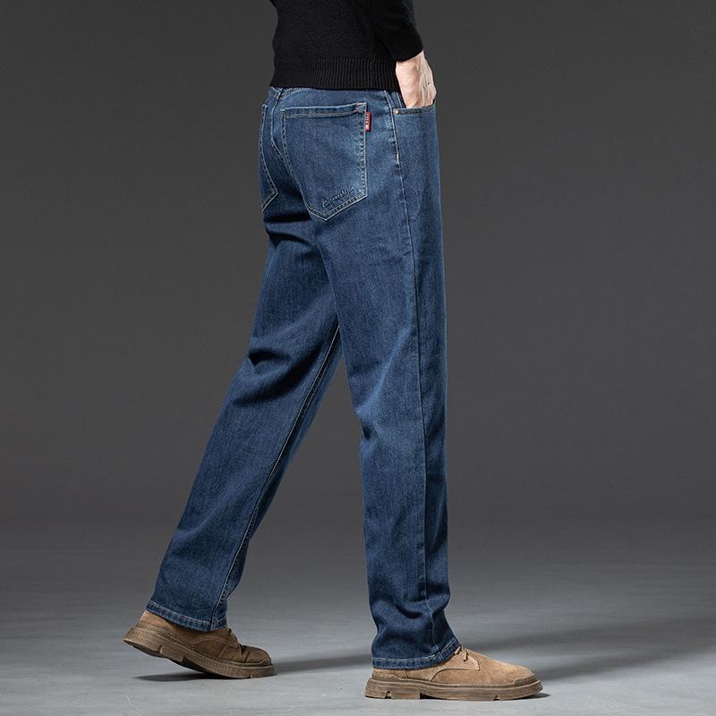 Men's Casual Straight Jeans: High-Quality, Elastic, Wrinkle-Resistant, and Wear-Resistant with Premium Xinjiang Cotton